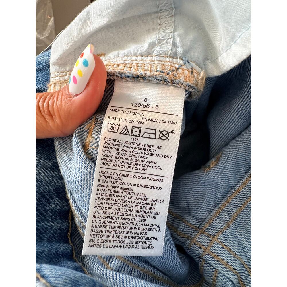 NWT Old Navy Baggy Wide Leg Jeans High Rise Adjustable Waist Girls Size 6 Y2k - Picture 8 of 9